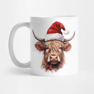 Santa Highland cow Mug